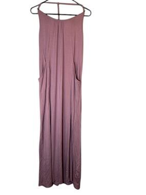 Purple Lilac T-Strap Back Sleeveless Long Maxi Dress Women Sz M